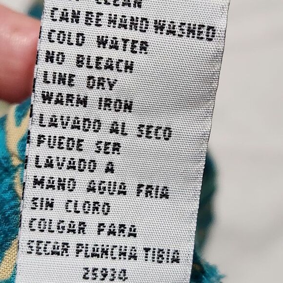 Sag Harbor Maxi Skirt Size XL Blue Floral Front Buttons Elastic Waist - Picture 9 of 11